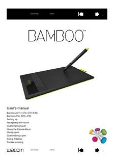 Wacom CTH 470 manual. Tablet Instructions.